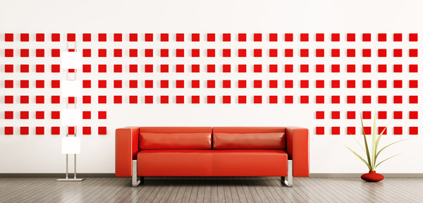Muster aus roten Quadraten